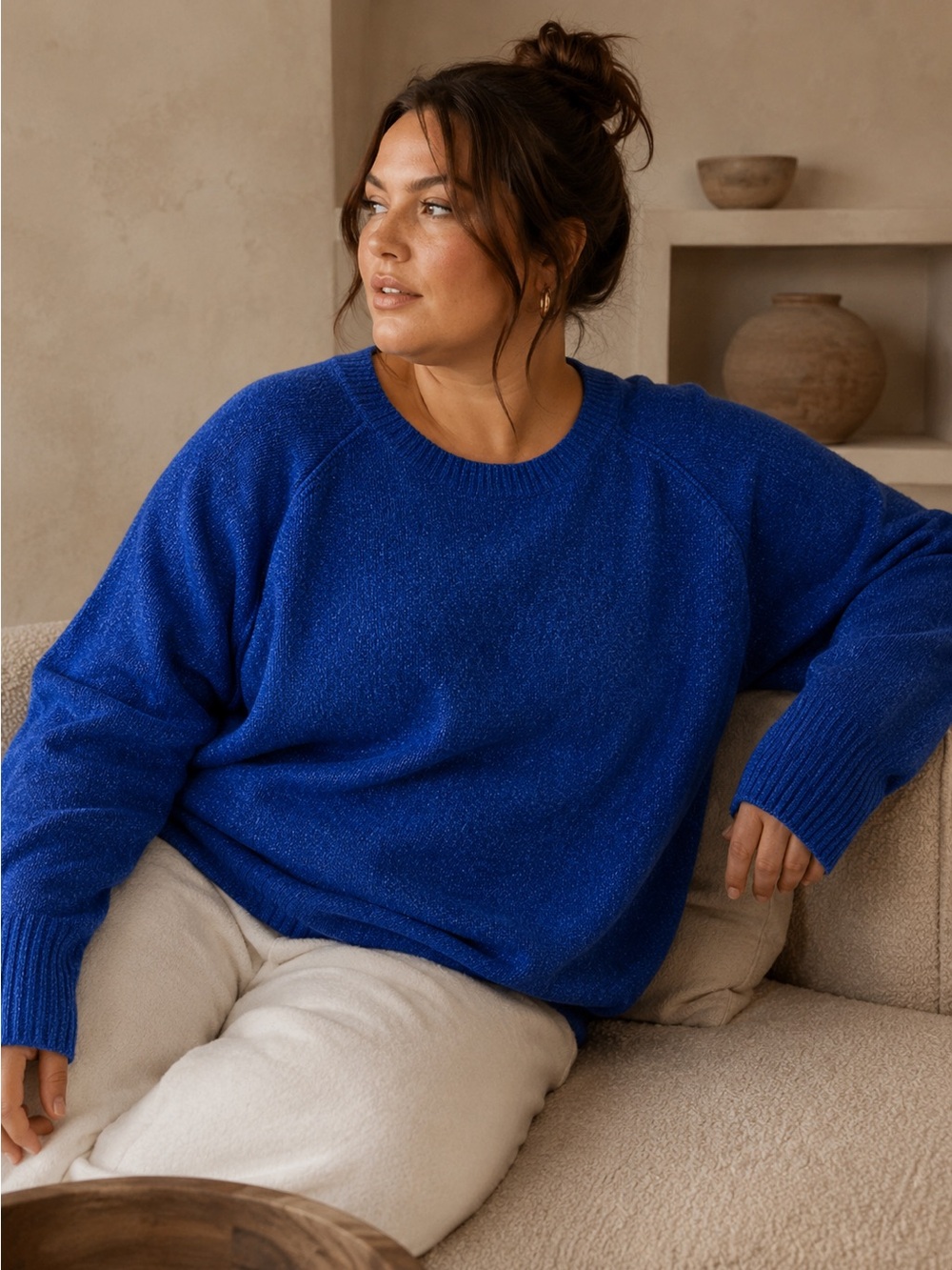 Torrid Blue Shimmer Knit Sweater Size 2X Relaxed Cozy Soft Pullover Fall Chic